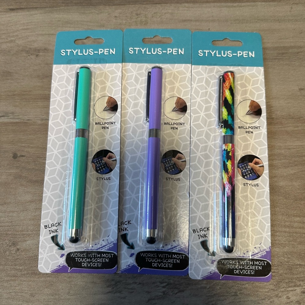 Stylus and ball‎ Point pens x3 NEW